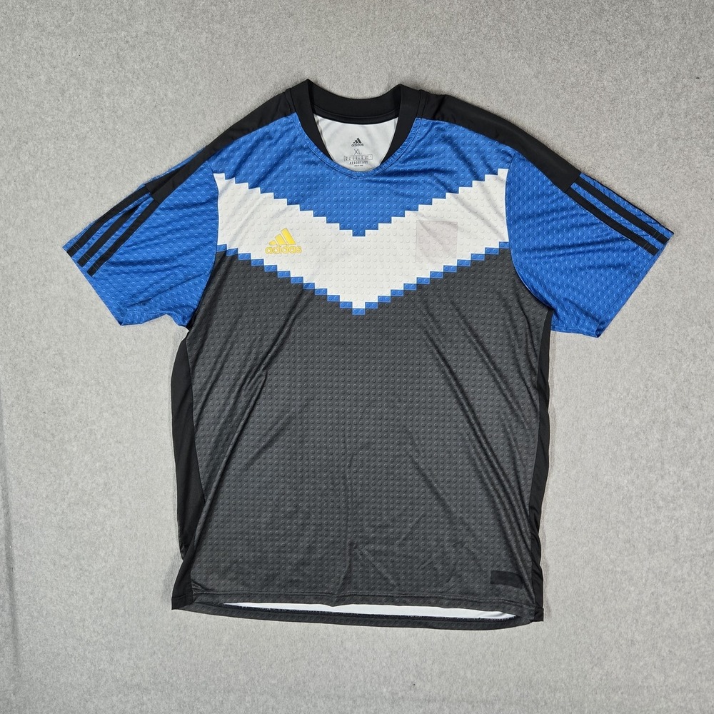 Adidas Jersey Men XL Black Colorblock AEROREADY Logo Trio X Lego Away Soccer